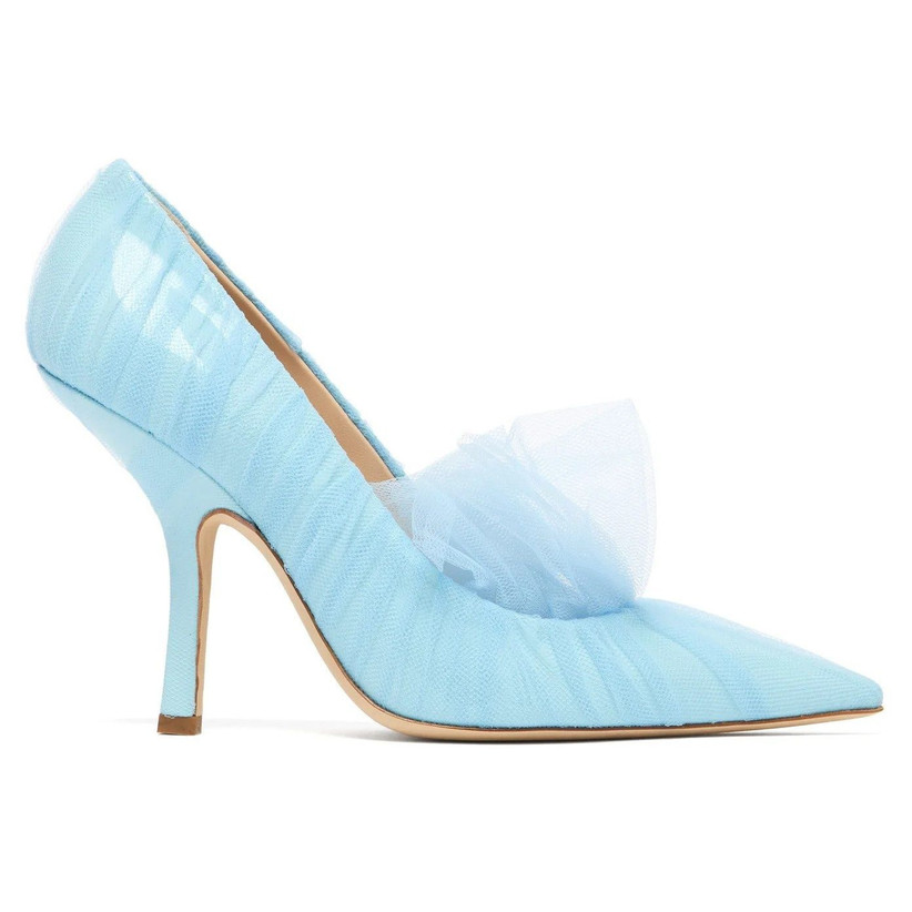 baby blue tie up heels