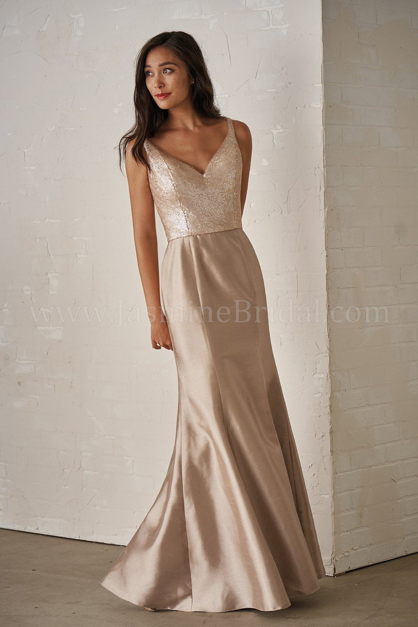 champagne bridal party dresses