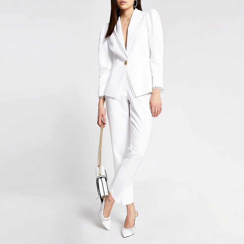 white trouser suit river island