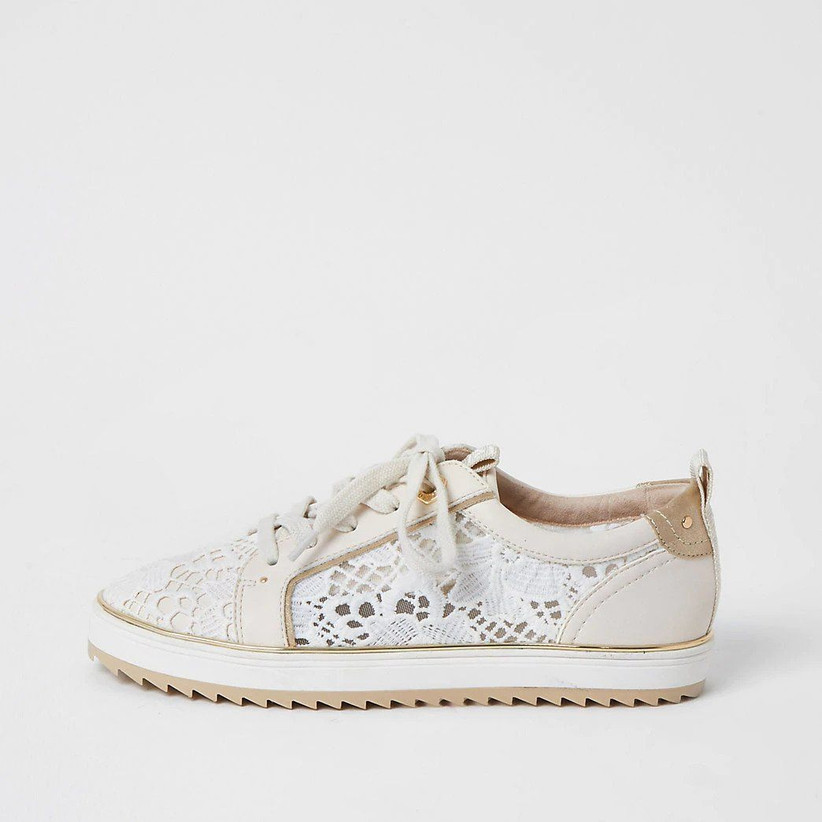 river island rose gold trainers