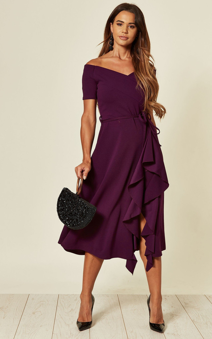 purple dress for wedding guest uk