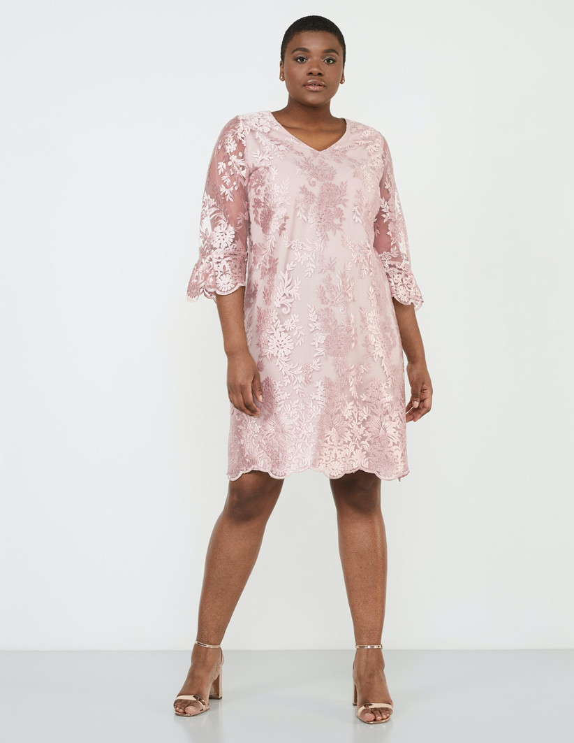 Short pink lace dress