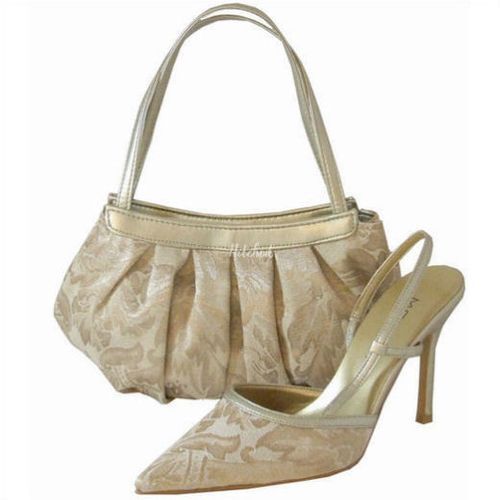 Menbur Champagne Gold Brocade Shoe, Sole Divas