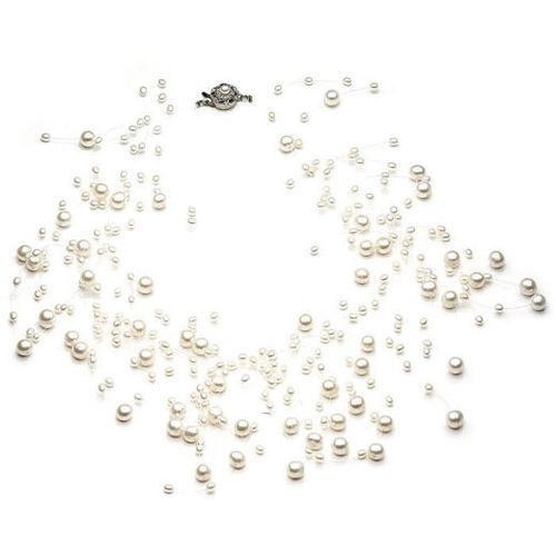 Genevieve Floating Bridal Necklace, Girls-Love-Pearls