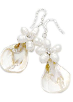 White Rumba cluster earrings, Westwood Rocks Jewellery