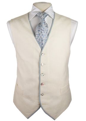 6-button Waistcoat Ivory / Blue (FBM19), Favourbrook