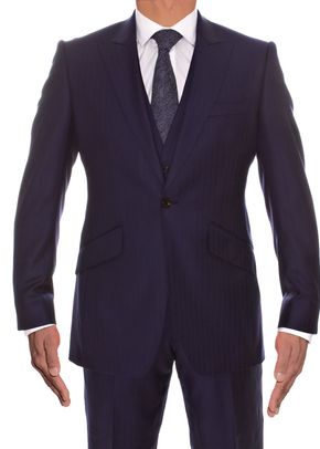 Dormeuil 2 Piece Cherringbone Mid Blue, Adam Waite