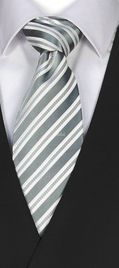 Grey Stripe Tie 2 Wedding Dress from STEPHEN BISHOP - hitched.co.uk