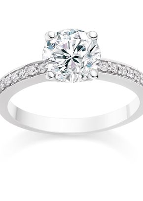 Round Cut 0.59 Carat Side Stones Engagement Ring in 18k White Gold 2, Diamond Manufacturers