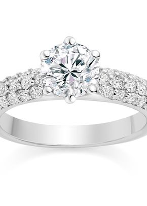 Round Cut 0.95 Carat Engagement Ring with Side Stones in Platinum, Diamond Manufacturers