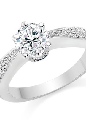 Round Cut 0.69 Carat Side Stones Engagement Ring 18k White Gold, Diamond Manufacturers