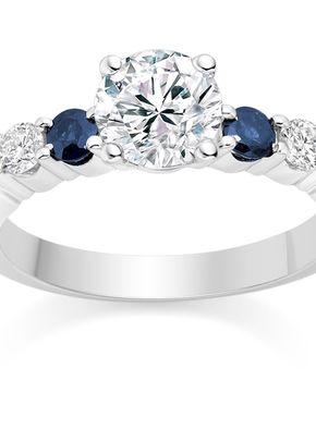 Round Cut 0.63 Carat Colour Side Stones Engagement Ring in 18k White Gold, Diamond Manufacturers