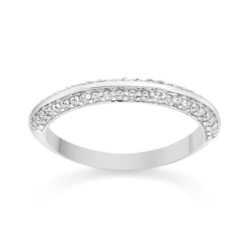 Two Sided Pave Set Diamond Wedding Ring 18k White Gold, Diamond Manufacturers