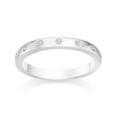 D Shaped Diamond Wedding Ring in Platinum, Diamond Manufacturers