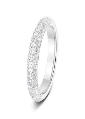 2.5mm 0.50 4 Claw Pave Set Round Cut Diamonds Polished Half Eternity Ring, Aurus