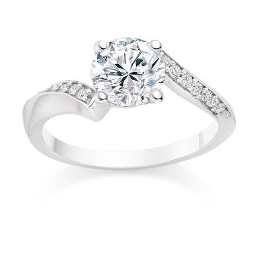 Round Cut 0.57 Carat Side Stones Engagement Ring Platinum, Diamond Manufacturers