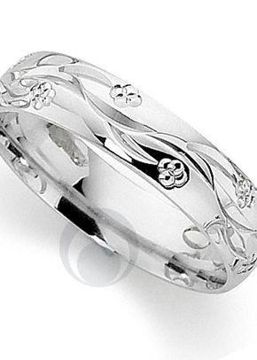 Flowered Design Platinum Wedding Ring, The Platinum Ring Company