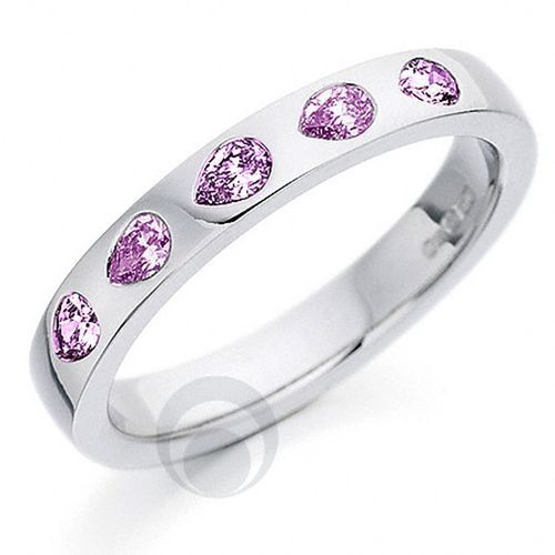 Pink Sapphire Platinum Wedding Ring, The Platinum Ring Company