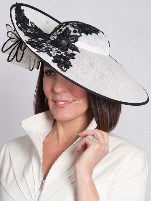 Ivory Black Lace Grand Hatinator, Chesca Accessories