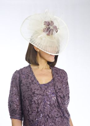 Ivory Haze Feathers Grand Pleated Hatinator, Chesca Accessories