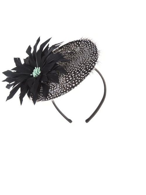 Black/Opal Bead Trim Petite Fascinator, Chesca Accessories