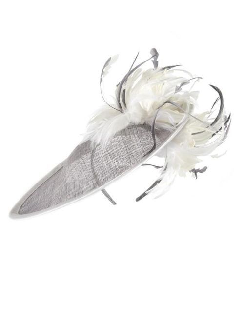 Grey/Ivory Feathers Mid Hatinator, Chesca Accessories
