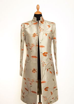 Silk Coat Women Nehru Soft Pistachio, Shibumi