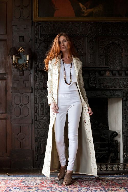 Silk Coat Women Aquila Ivory, Shibumi