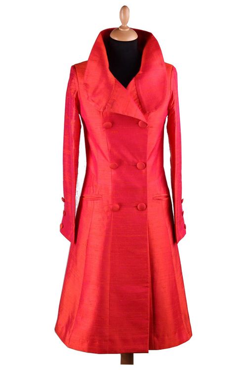 Silk Coat Women Delphine Flame Mother Of The Bride Dress from Shibumi ...