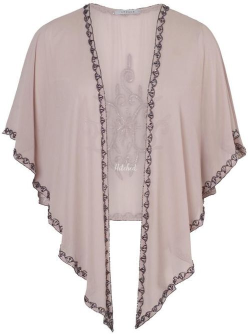 Powder Pink Gunmetal Beaded Shawl, Chesca