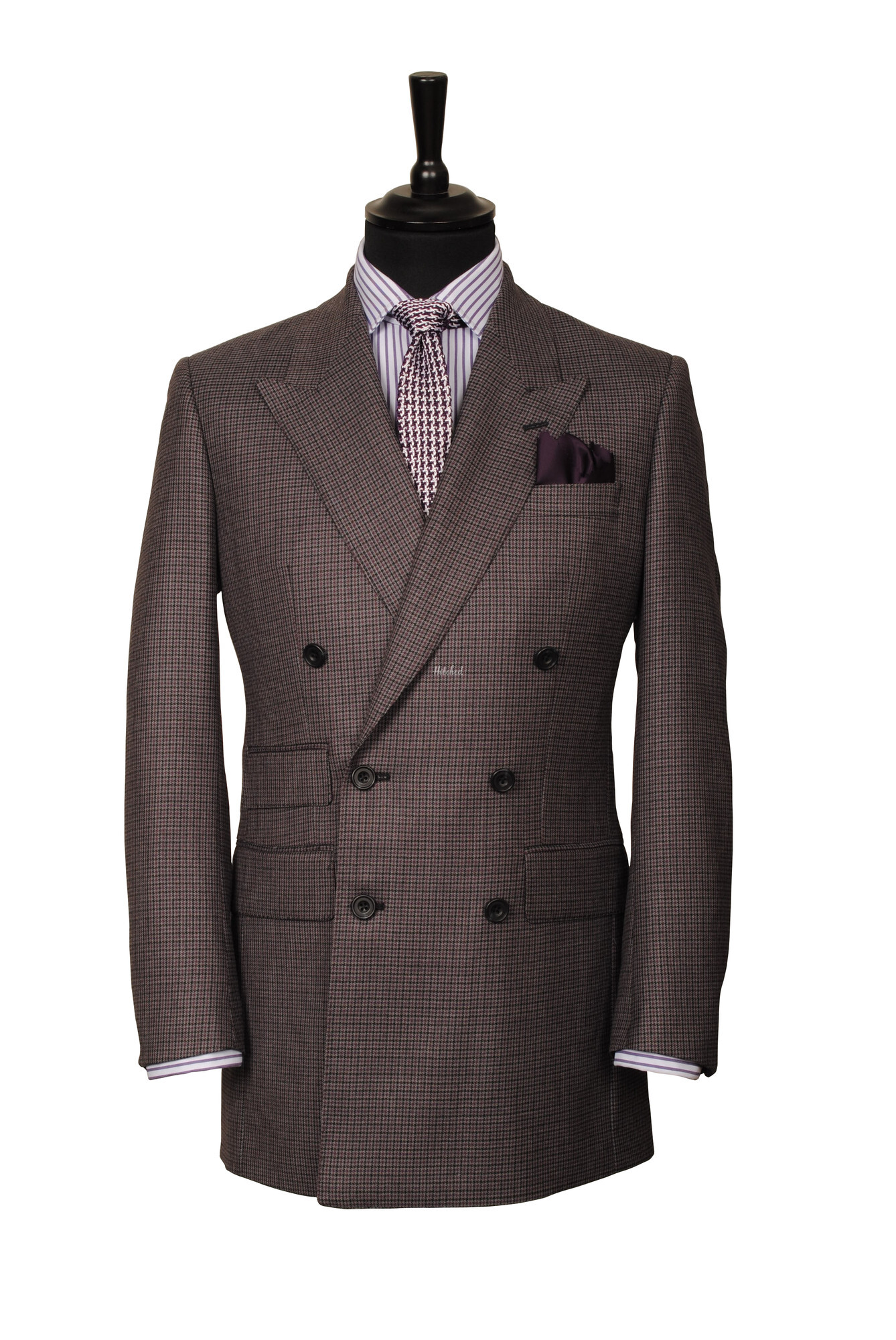 Purple Houndstooth Mens Wedding Suit from King & Allen - hitched.co.uk