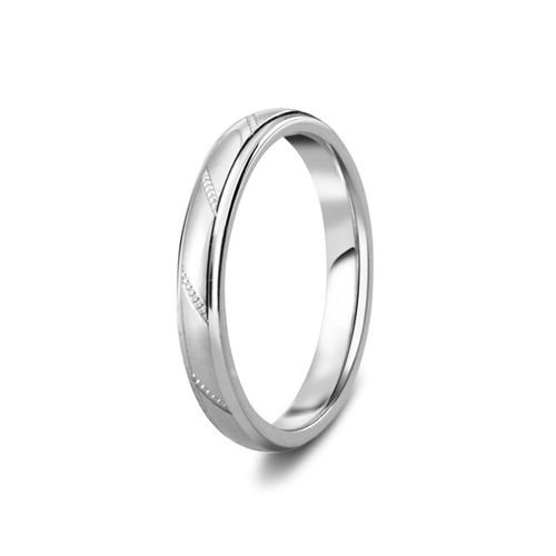 Diamond Cut 3mm Angular Cut Grooved Wedding Ring, House of Diamonds