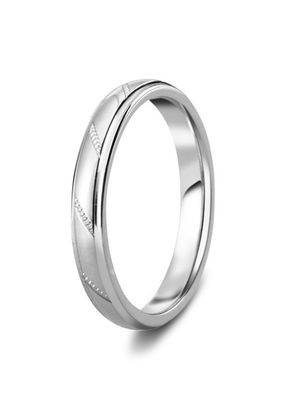 Diamond Cut 3mm Angular Cut Grooved Wedding Ring, House of Diamonds