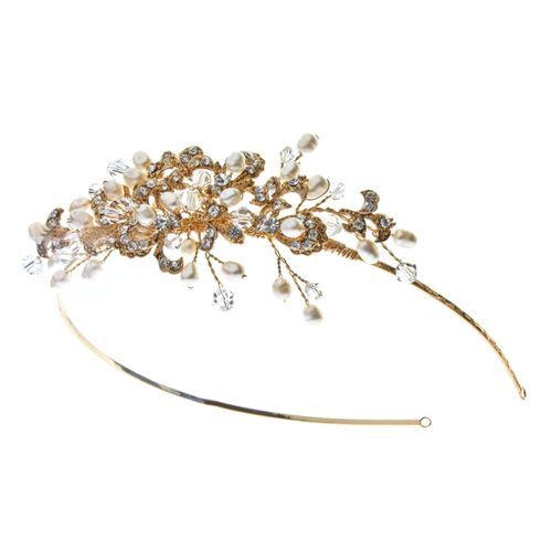 Kensington Gold Side Tiara, Aye Do Wedding Accessories