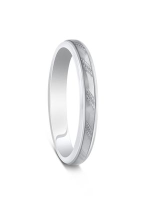 Two Colour Palladium 950 & Argentium Silver Angular Cut Wedding Ring, House of Diamonds