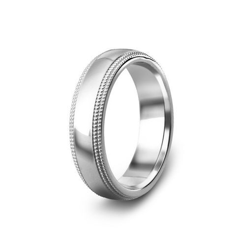 Diamond Cut Patterned Wedding Ring, 5mm Band, House of Diamonds
