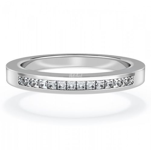 Diamond Set Wedding Ring with Princess Diamonds in Platinum, House of Diamonds