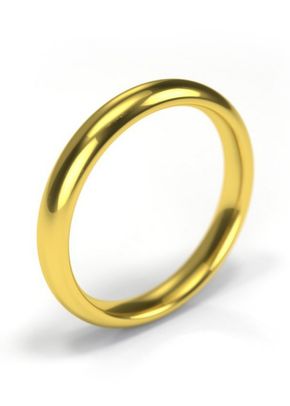 18ct Yellow Gold Wedding Ring 3mm Band, House of Diamonds