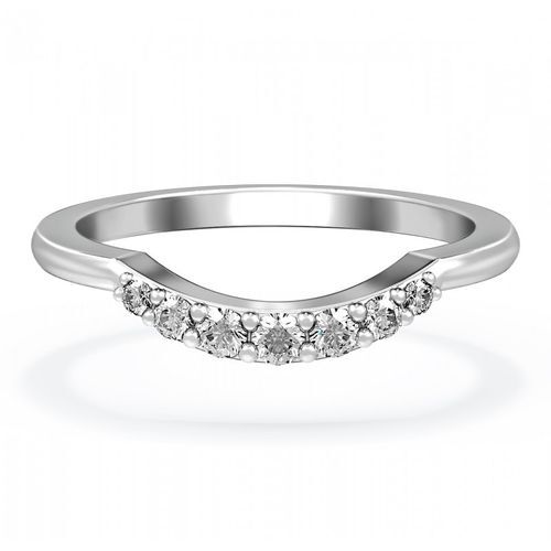 Diamond Set Curved Wedding Ring in Platinum 950, House of Diamonds