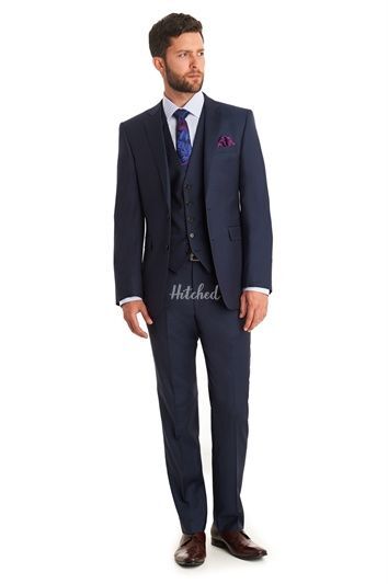 LANIFICIO F.LLI CERRUTI DAL 1881 TAILORED FIT INDIGO MIX AND MATCH SUIT JACKET, Moss Bros