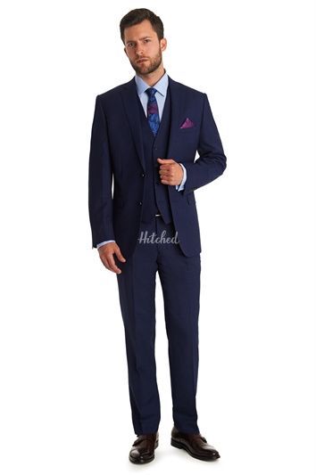 MOSS 1851 TAILORED FIT NAVY TEXTURED MIX AND MATCH JACKET Mens Wedding ...