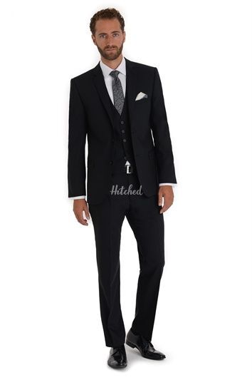 TED BAKER TAILORED FIT BLACK MIX AND MATCH PLAIN SUIT JACKET, Moss Bros