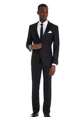 DKNY SLIM FIT BLACK DRESS SUIT, Moss Bros