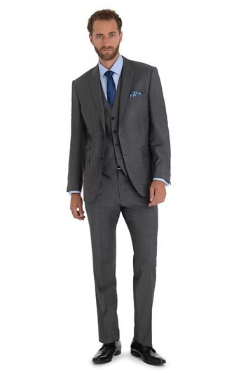 MOSS 1851 TAILORED FIT GREY TONIC MIX AND MATCH PEAK LAPEL SUIT JACKET, Moss Bros