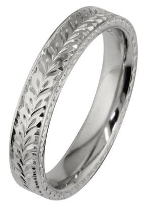 4mm Patterned Men's Wedding Band in Platinum, London Victorian Ring Co
