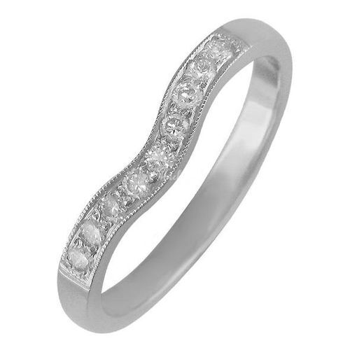 Curved Diamond Wedding Ring, London Victorian Ring Co