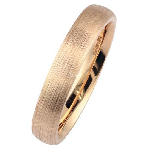 4mm Rose Gold D-Shape Wedding Ring, London Victorian Ring Co