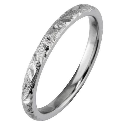 Slim and Elegant Hand Engraved Wedding Ring, London Victorian Ring Co