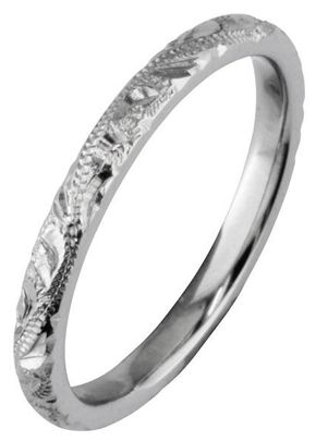 Slim and Elegant Hand Engraved Wedding Ring, London Victorian Ring Co