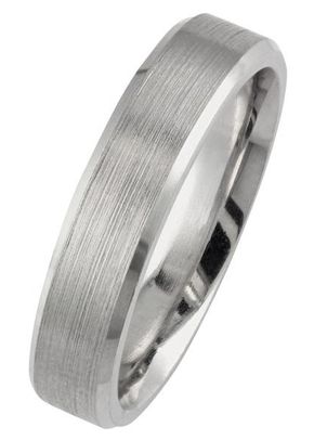 5mm Bevelled Edge Flat Court Wedding Ring in Platinum, London Victorian Ring Co